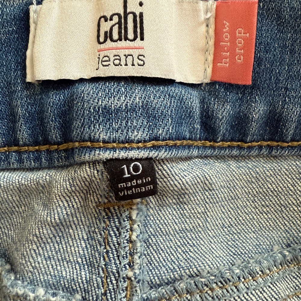 CAbi hi low crop stretch jean #6070 Sz 10 - EUC - Picture 3 of 4